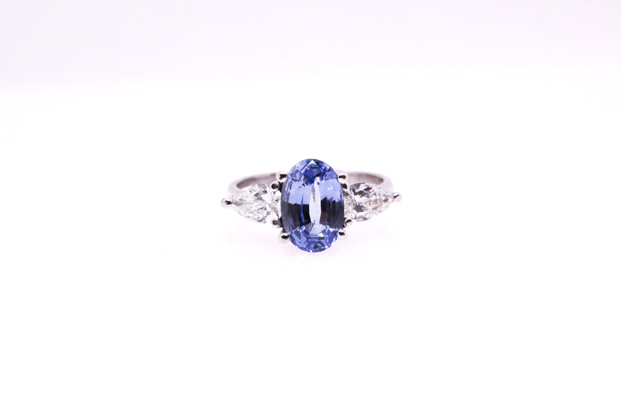 18ct w/g Ceylon Sapphire and Diamond ring