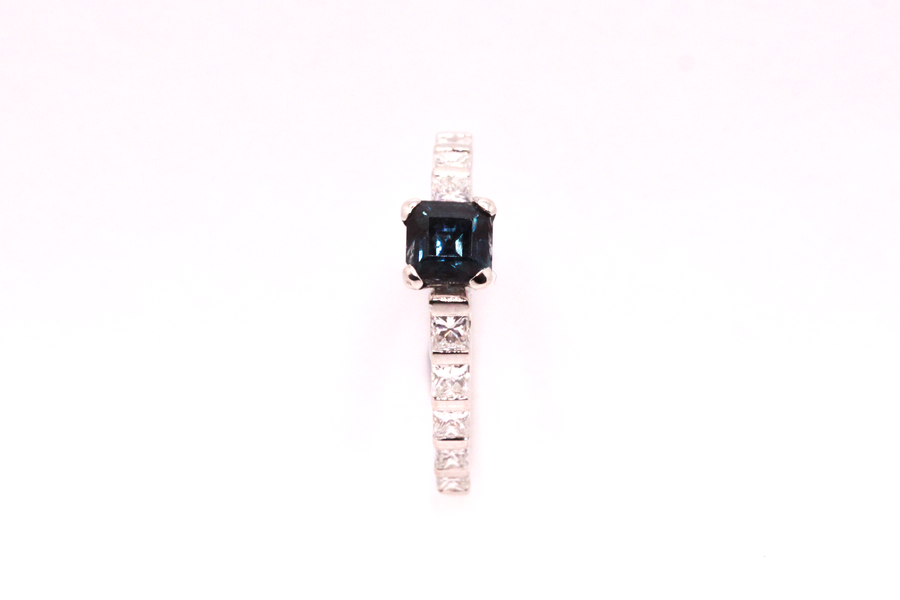 18ct W/G Sapphire and Diamond Ring