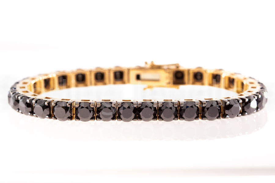 18ct r/g Black diamond tennis bracelet