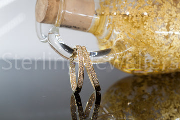 18ct yellow gold diamond hoop earrings